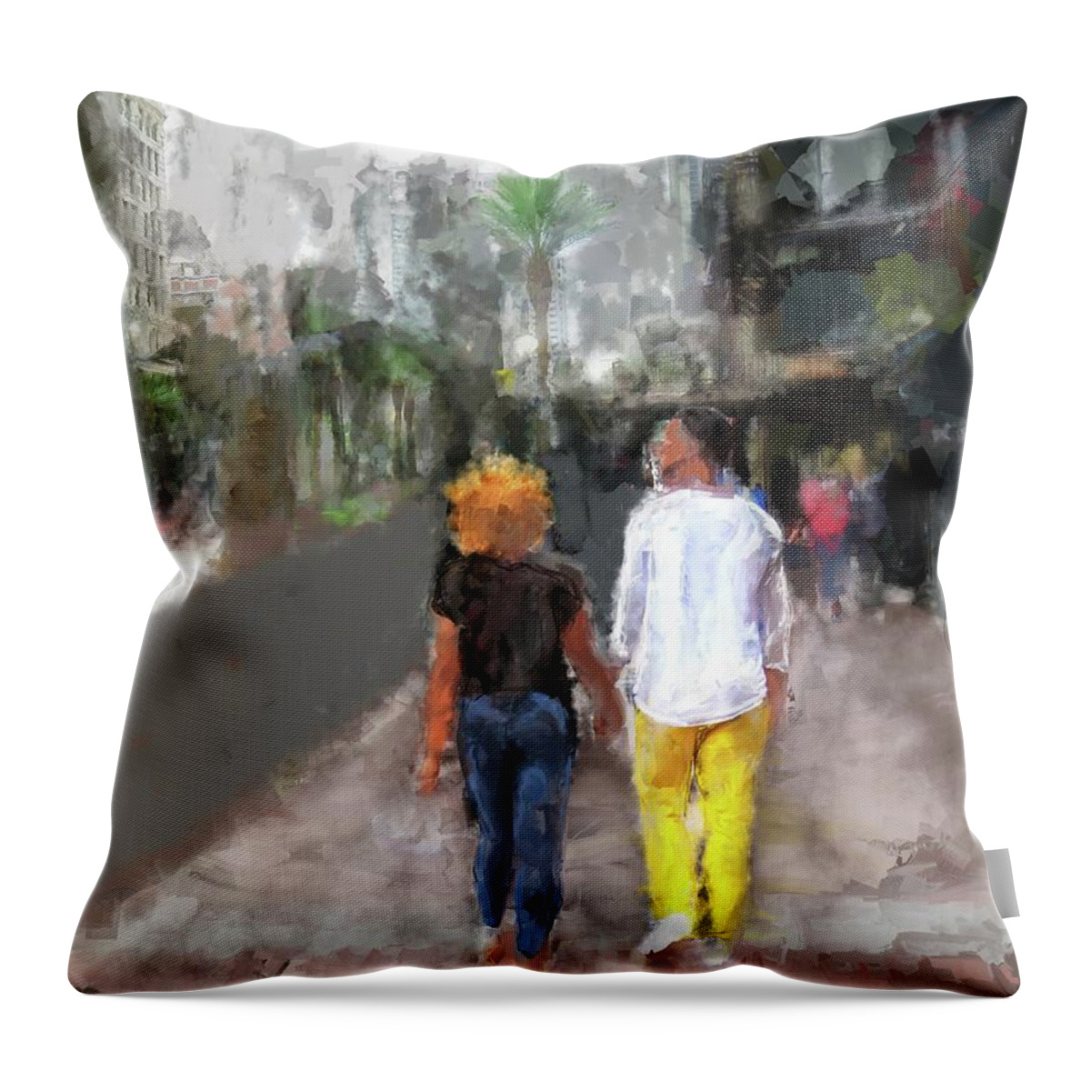 Romantic Couple Throw Pillow featuring the digital art Romantic Couple by Eduardo Tavares