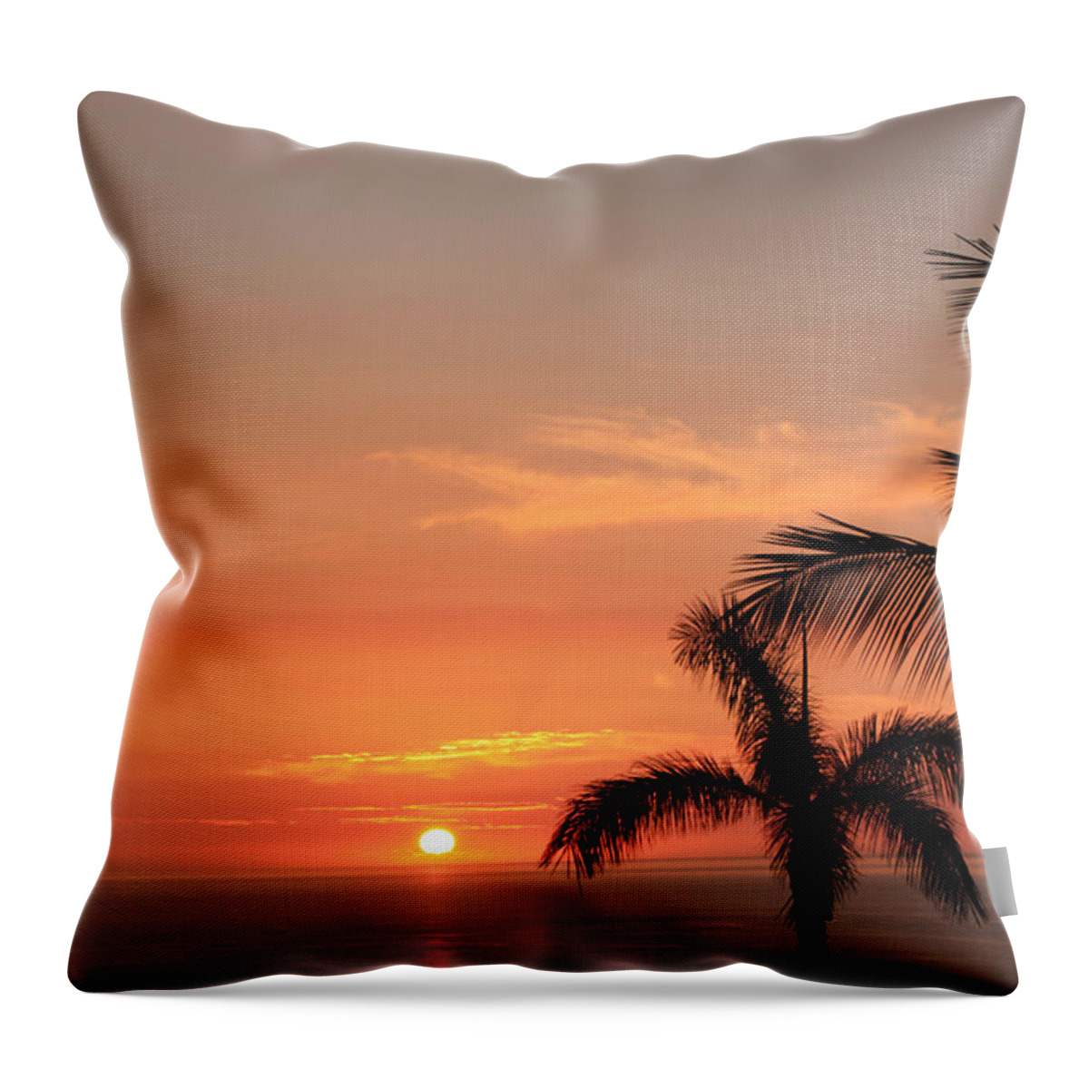 Sunsets Throw Pillow featuring the photograph Romantic Hawaiian Sunset by Karen Nicholson
