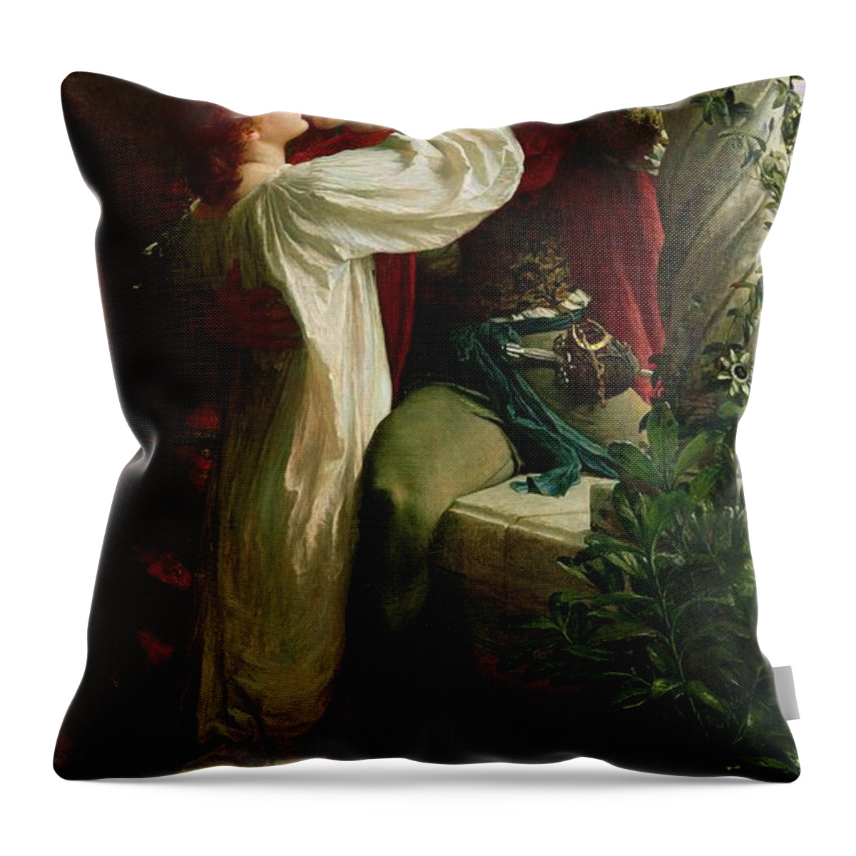 Romeo And Juliet Throw Pillow featuring the painting Romeo and Juliet by Frank Dicksee