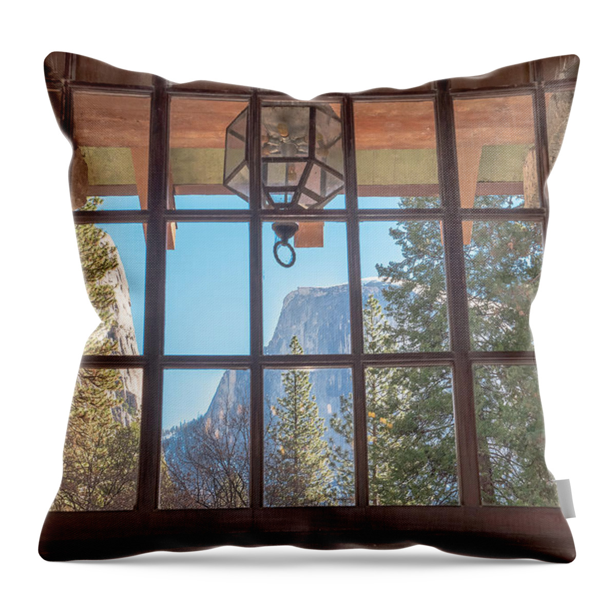 Ahwahnee Hotel Throw Pillow featuring the photograph Room With A View by Bill Roberts