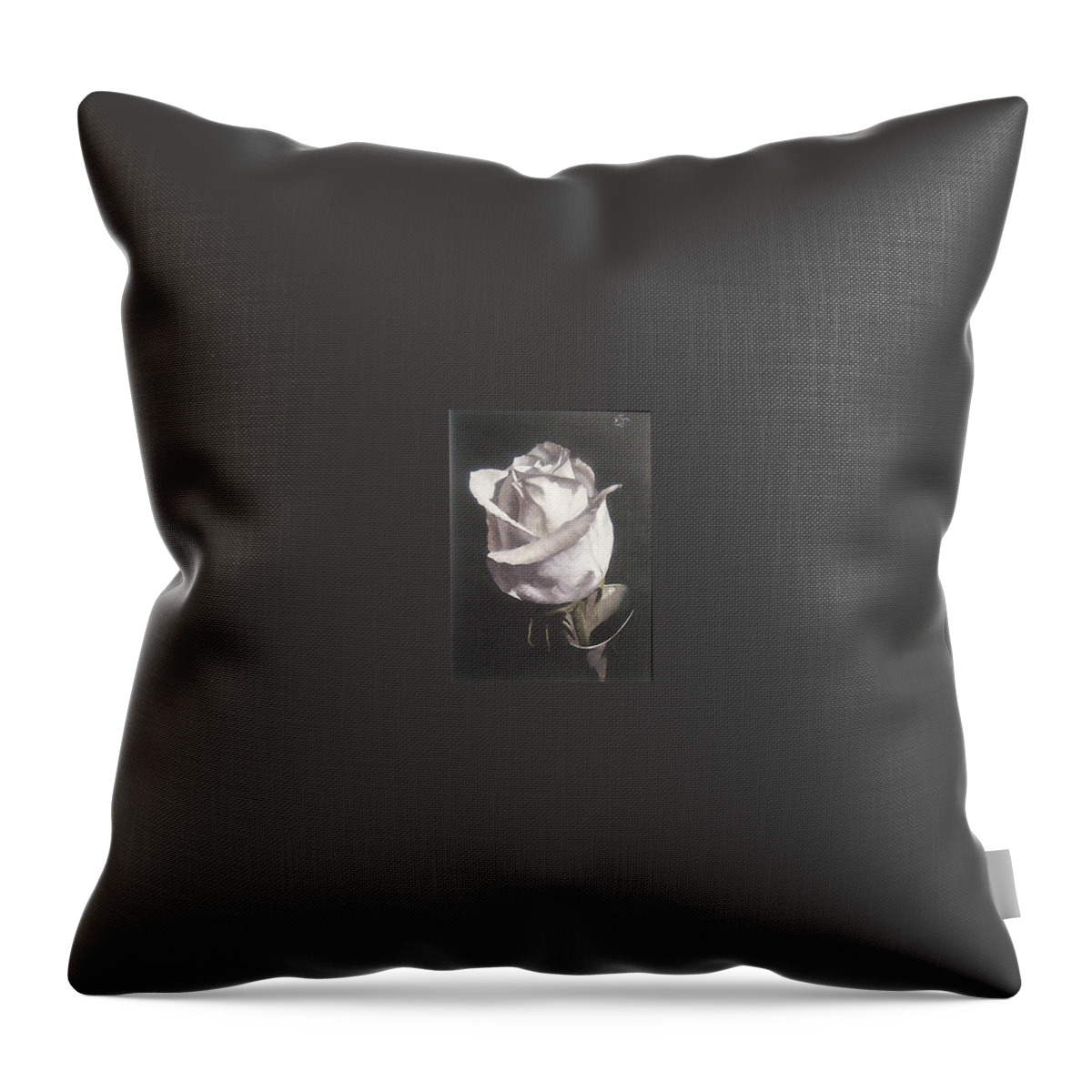 Rose Floral Nature White Flower Throw Pillow featuring the painting Rose 2 by Natalia Tejera