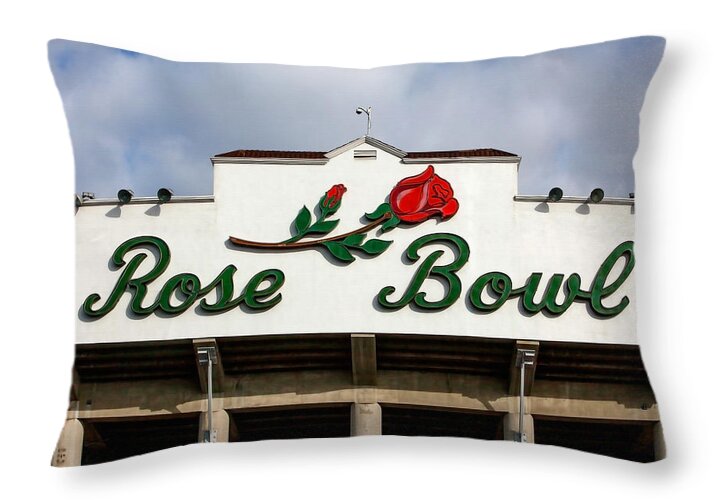 Rose Bowl Throw Pillow featuring the photograph Rose Bowl Pasadena by Art Block Collections