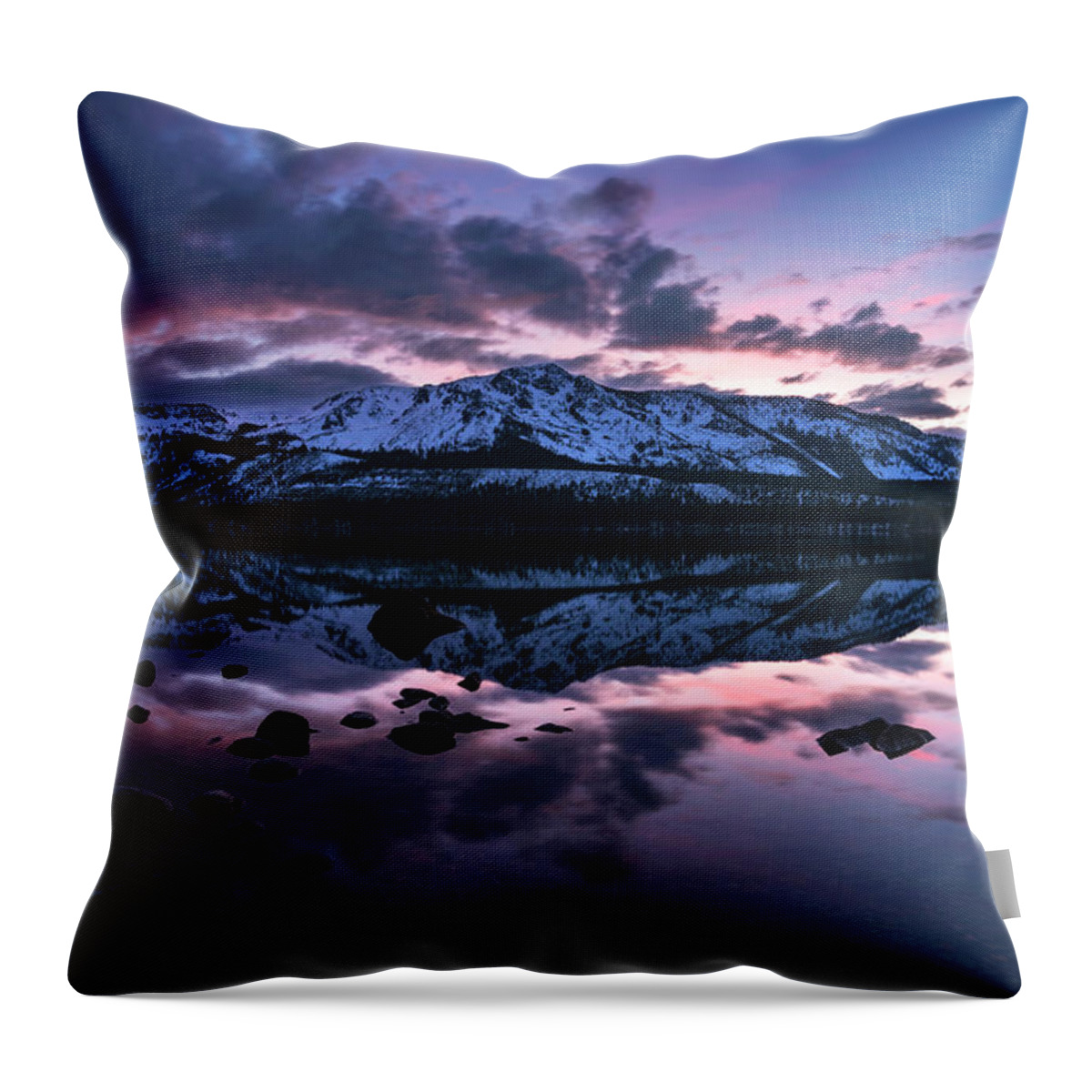 Fallen Leaf Lake Throw Pillow featuring the photograph Rose Reflections by Brad Scott by Brad Scott