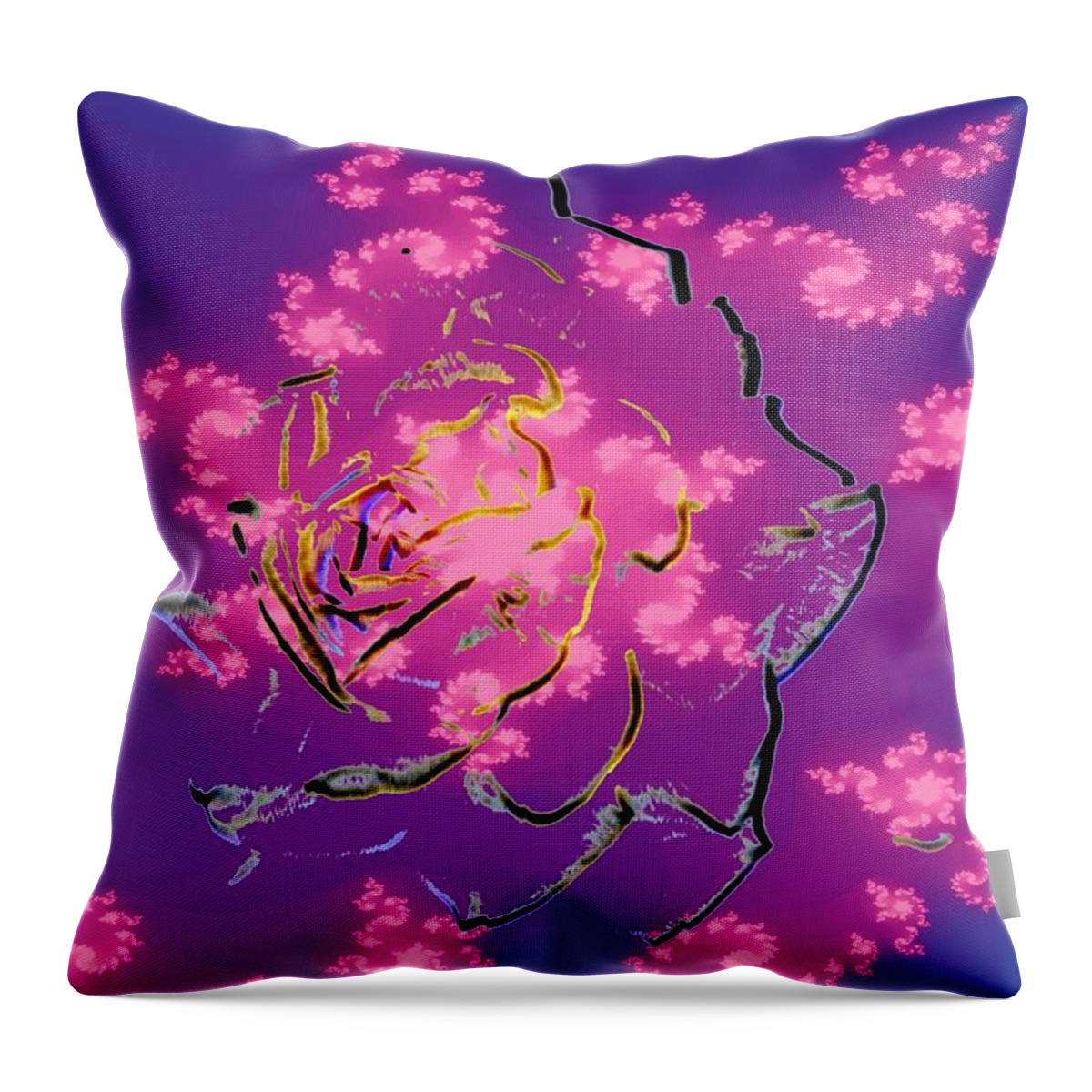 Rose Throw Pillow featuring the digital art Rose by Tim Allen