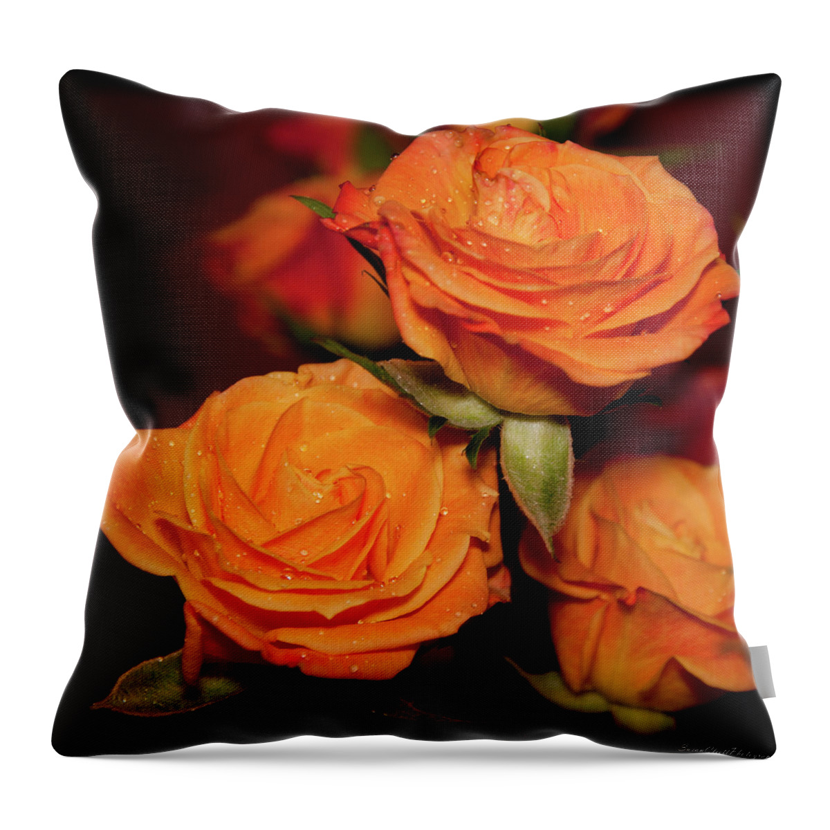 Nature Throw Pillow featuring the photograph Rose Trio by Susan Cliett