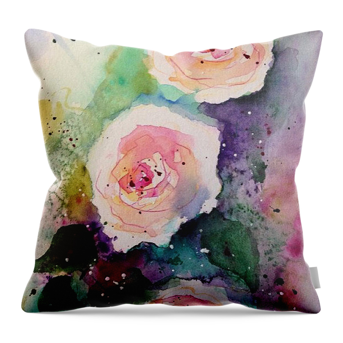 Rose Throw Pillow featuring the painting Roses by Britta Zehm