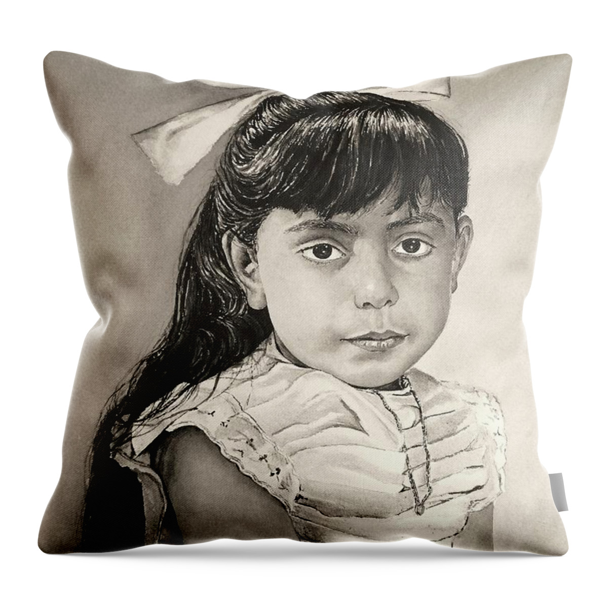 Portrait Throw Pillow featuring the painting Rosetta by Andrew Read