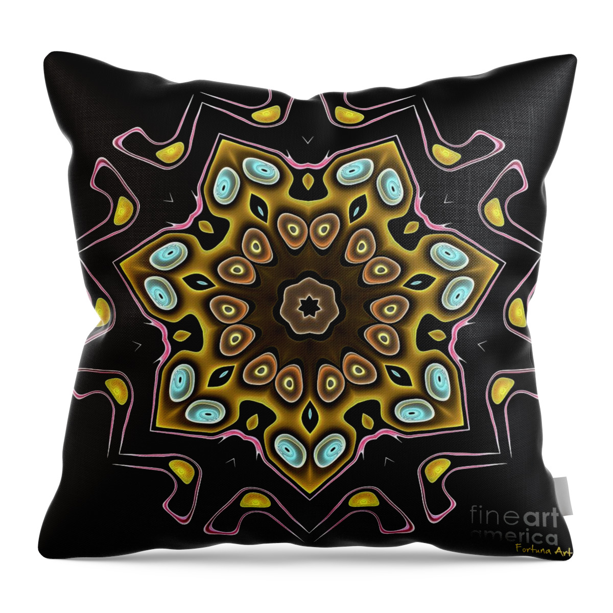 Digital Art Throw Pillow featuring the painting Rosette by Dragica Micki Fortuna