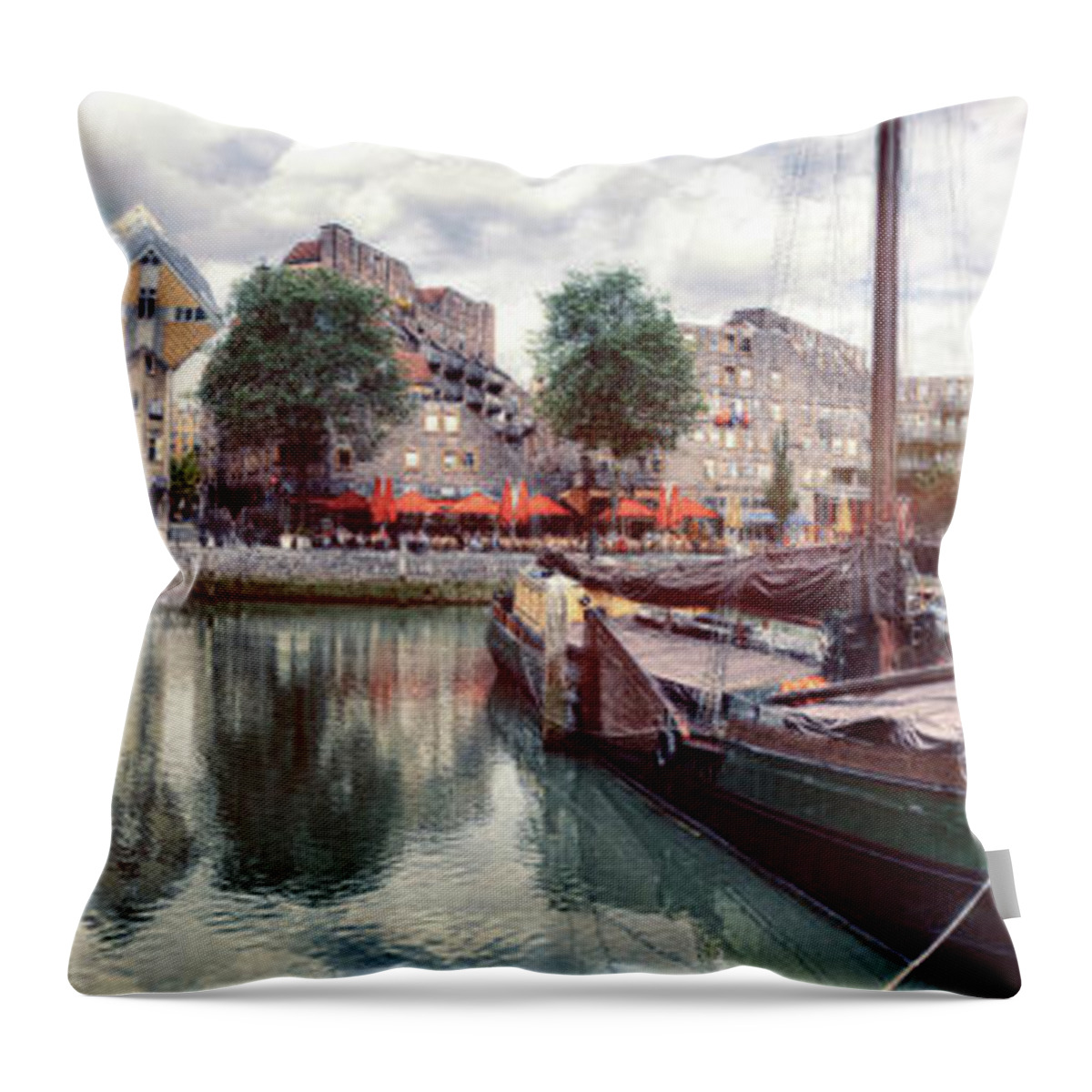 Rotterdam Throw Pillow featuring the photograph Rotterdam landscape by Ariadna De Raadt