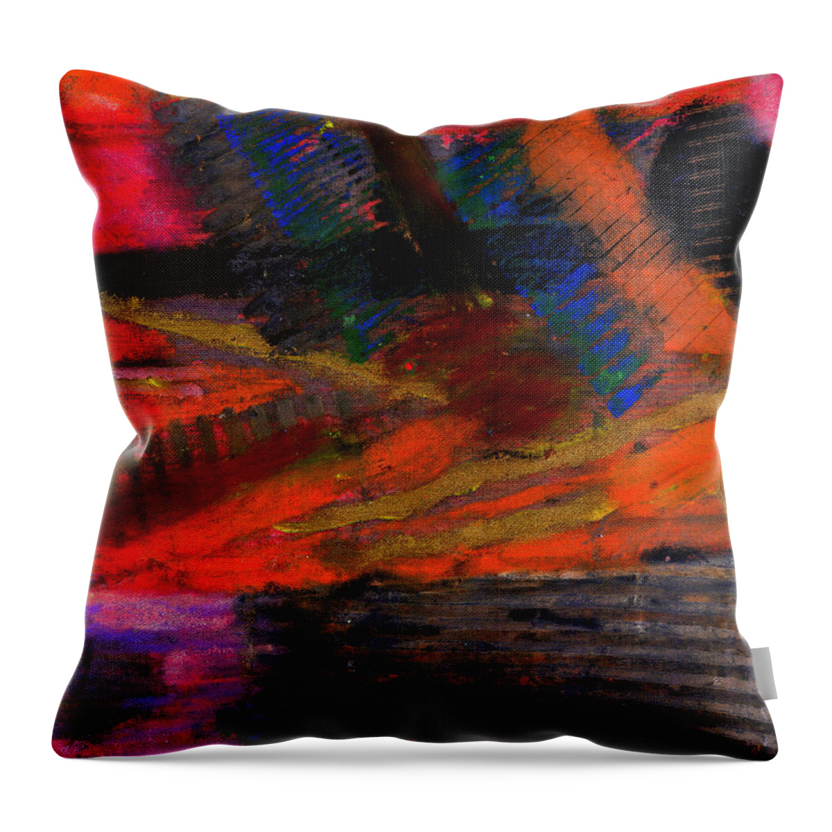 Abstract Throw Pillow featuring the painting Rough Passage by Angela L Walker