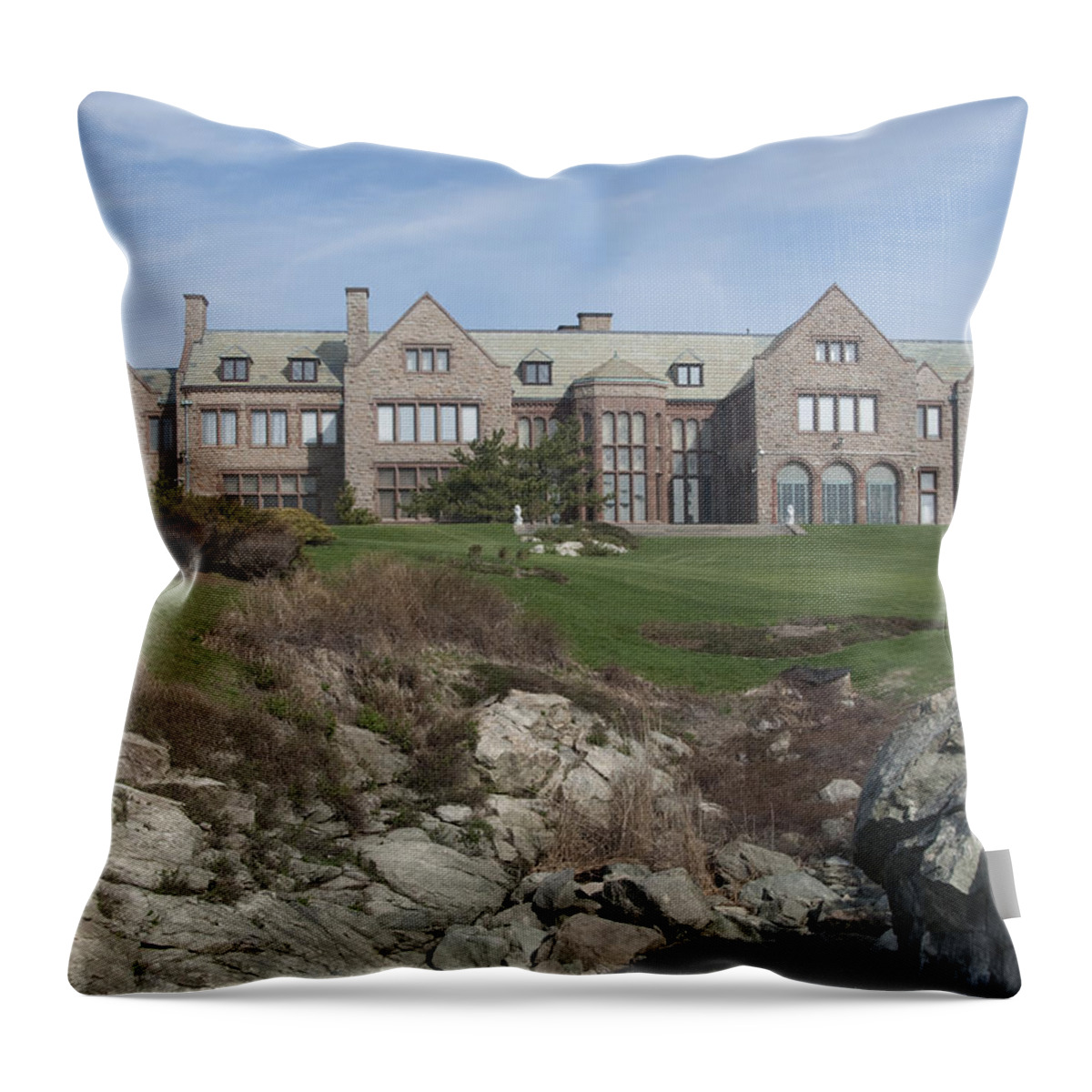 Mansions Throw Pillow featuring the photograph Rough Point by Steven Natanson