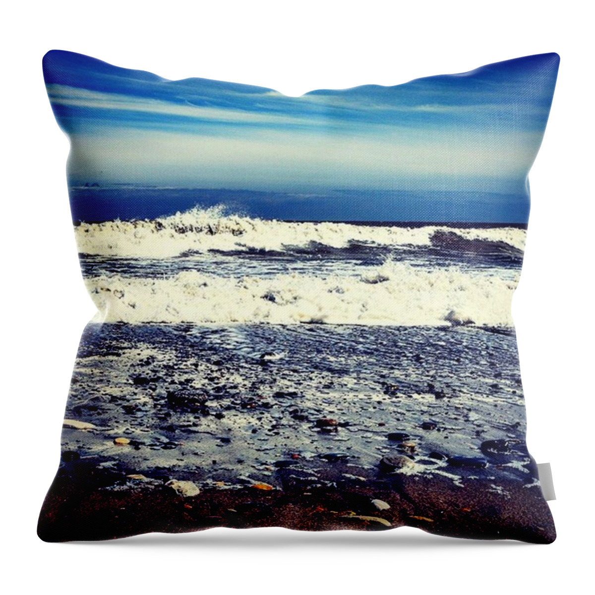 Art Throw Pillow featuring the photograph Rough Sea's Again by Richard Atkin