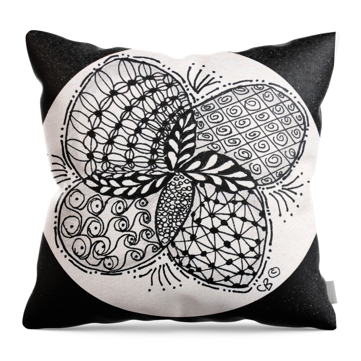 Caregiver Throw Pillow featuring the drawing Round And Round by Carole Brecht