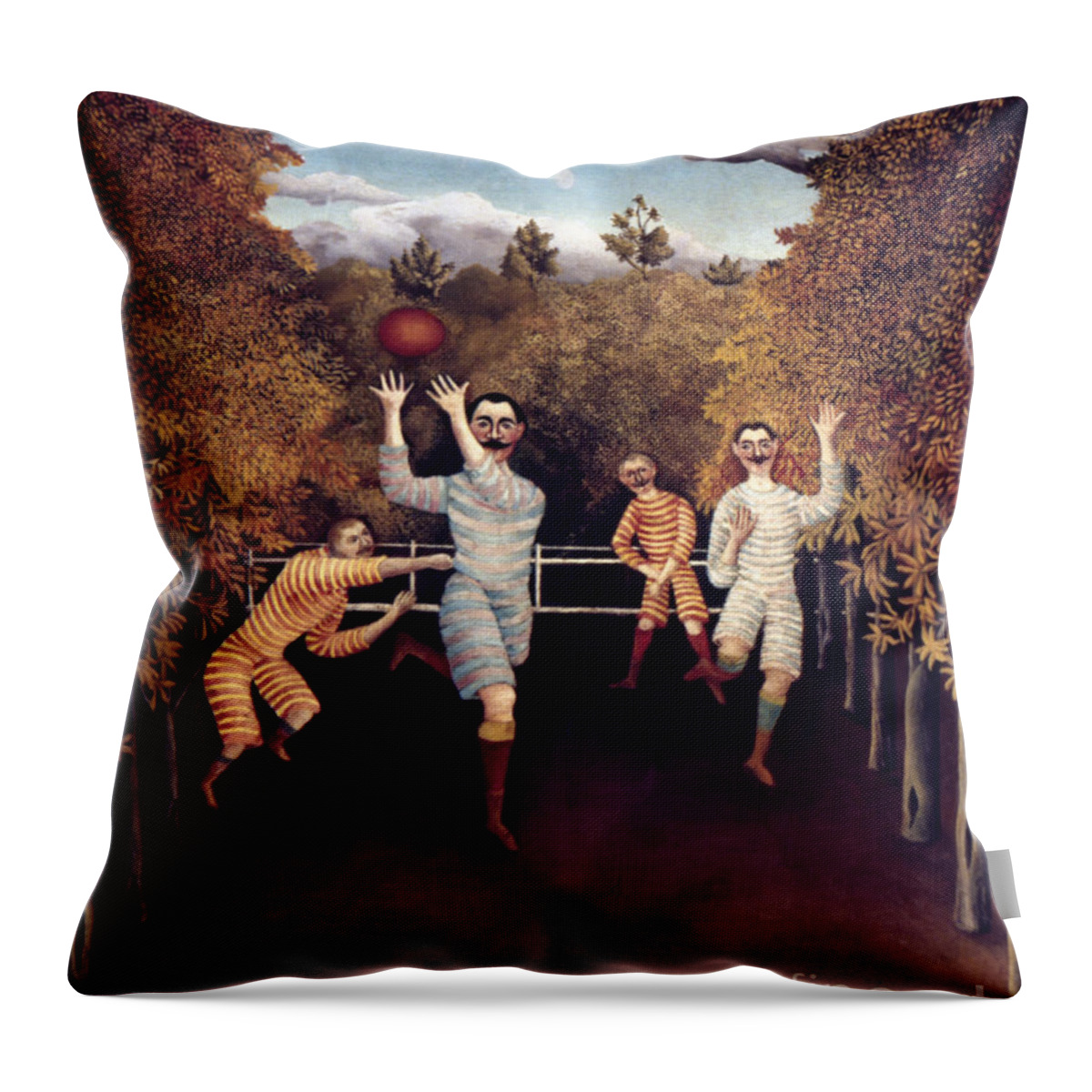 1908 Throw Pillow featuring the photograph Rousseau: Football, 1908 by Granger