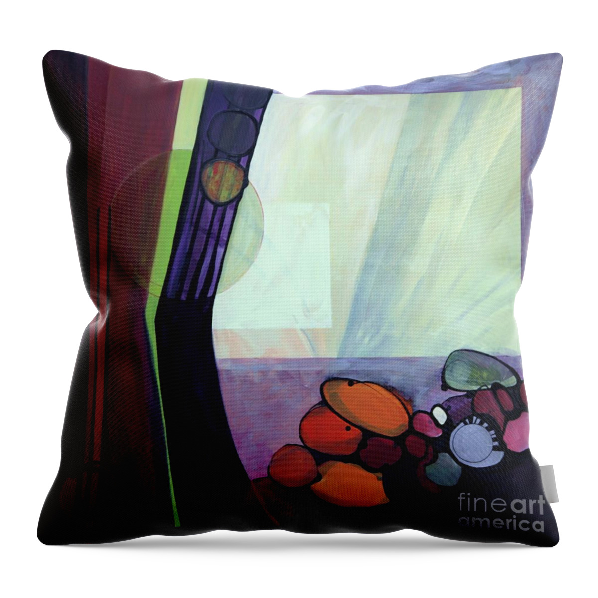 Abstract Throw Pillow featuring the painting Roxie by Marlene Burns