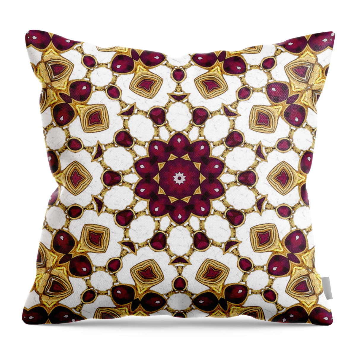 Natalie Holland Art Throw Pillow featuring the mixed media Rubies by Natalie Holland