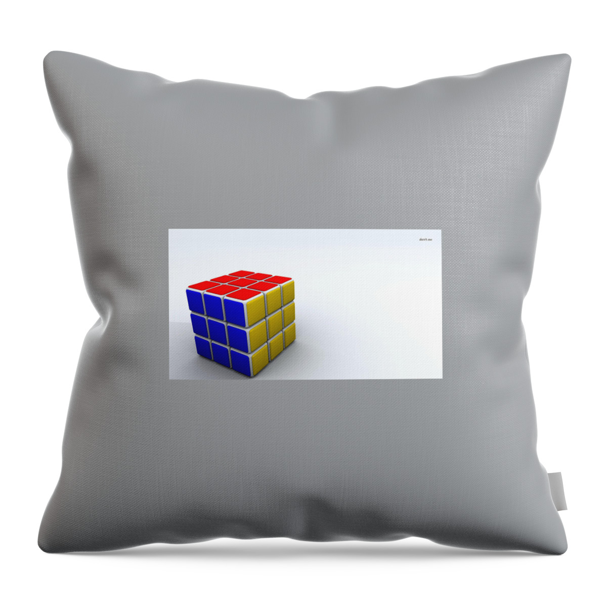 Rubik's Cube Throw Pillow featuring the digital art Rubik's Cube by Maye Loeser