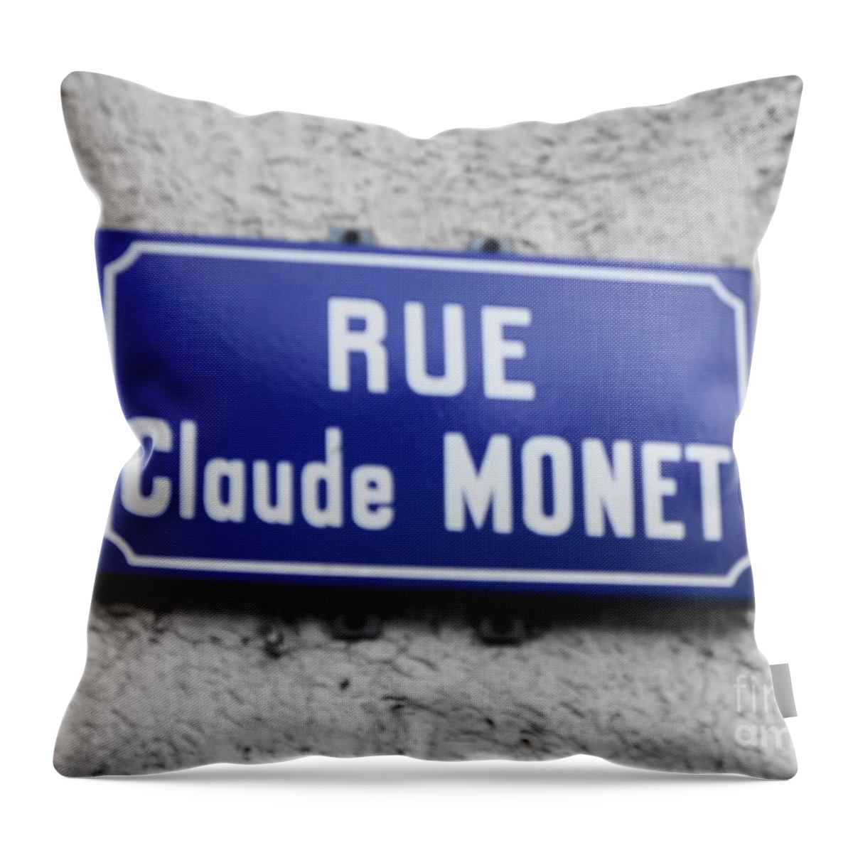 Rue Throw Pillow featuring the photograph RUE Claude MONET by Therese Alcorn