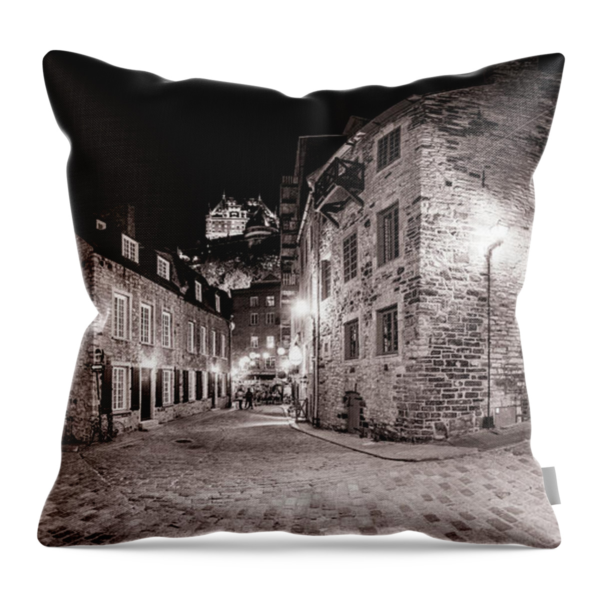 19th Century Throw Pillow featuring the photograph Rue Notre Dame by Chris Bordeleau
