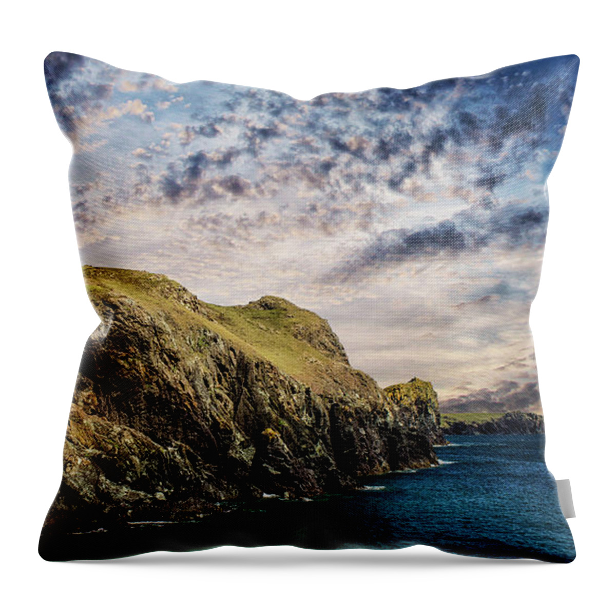 Cornwall Throw Pillow featuring the photograph Rugged Landscape by Martin Newman
