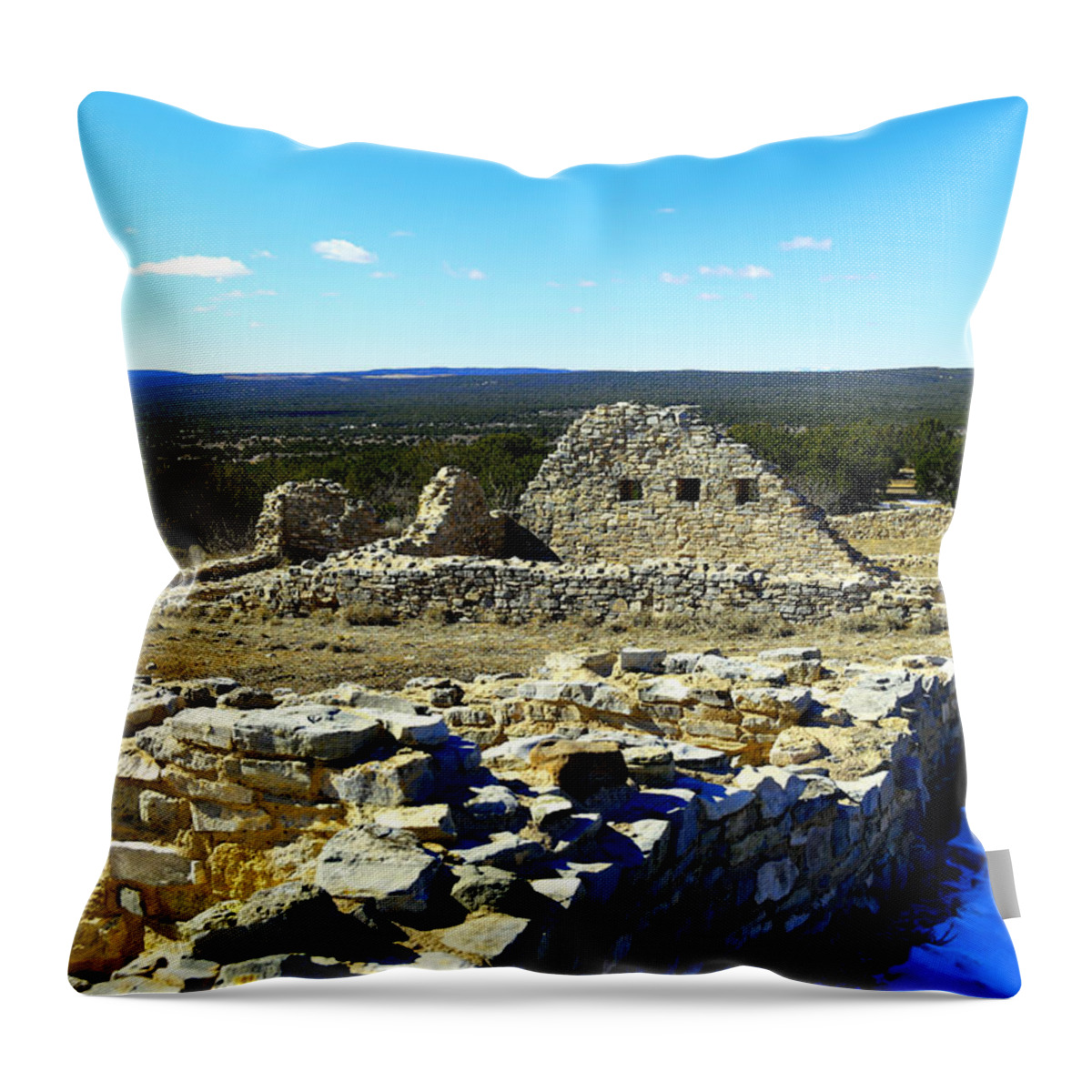 Ruins Throw Pillow featuring the photograph Ruins of Gran Quivira by Jeff Swan