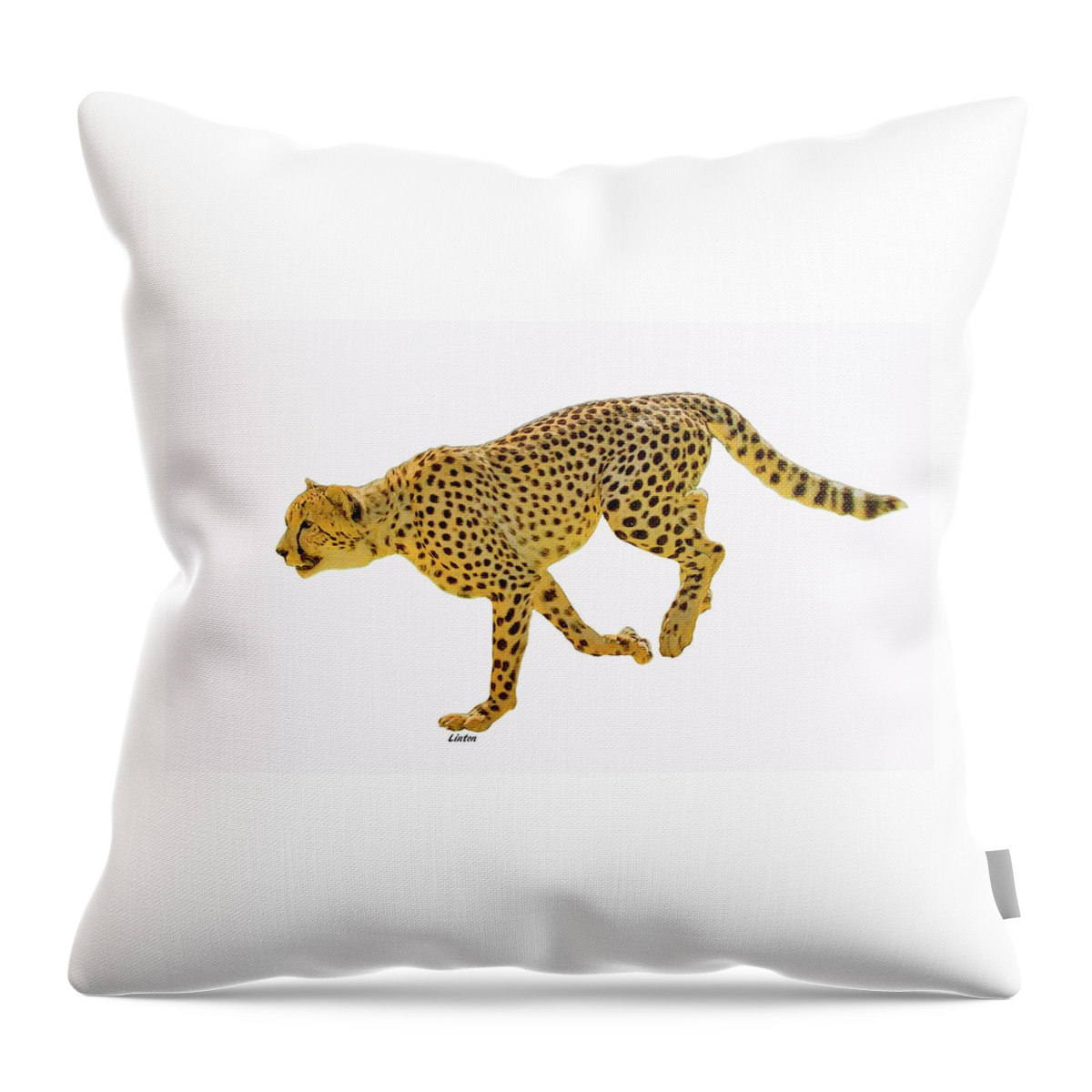 Cheetah Throw Pillow featuring the digital art Running Cheetah 2 by Larry Linton