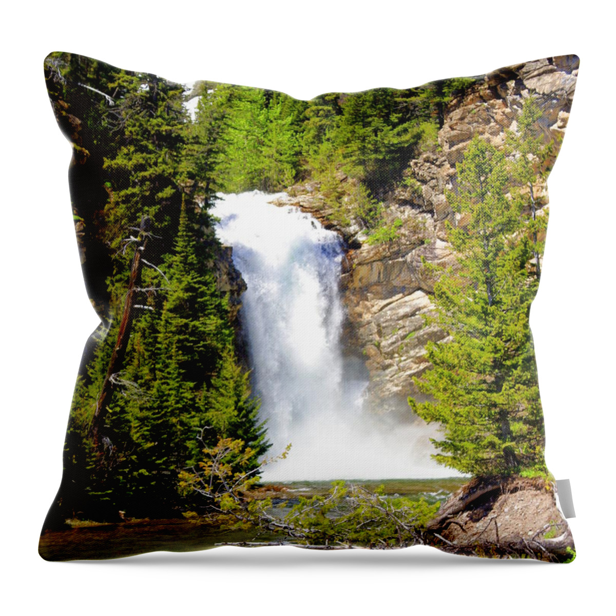 Waterfalls Throw Pillow featuring the photograph Running Eagle Falls by Marty Koch