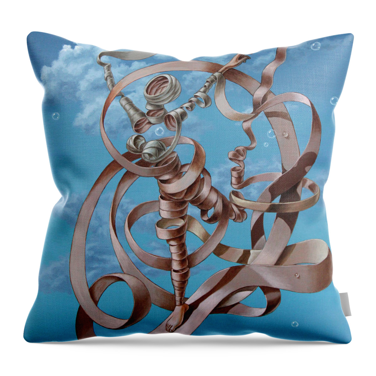 Woman Throw Pillow featuring the painting Running by Victor Molev
