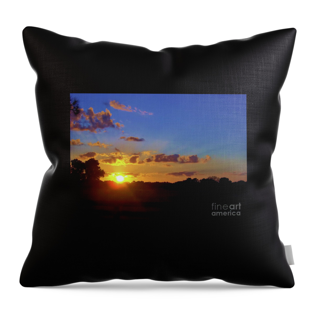 Sunset Throw Pillow featuring the photograph Rural Sun Set by D Hackett