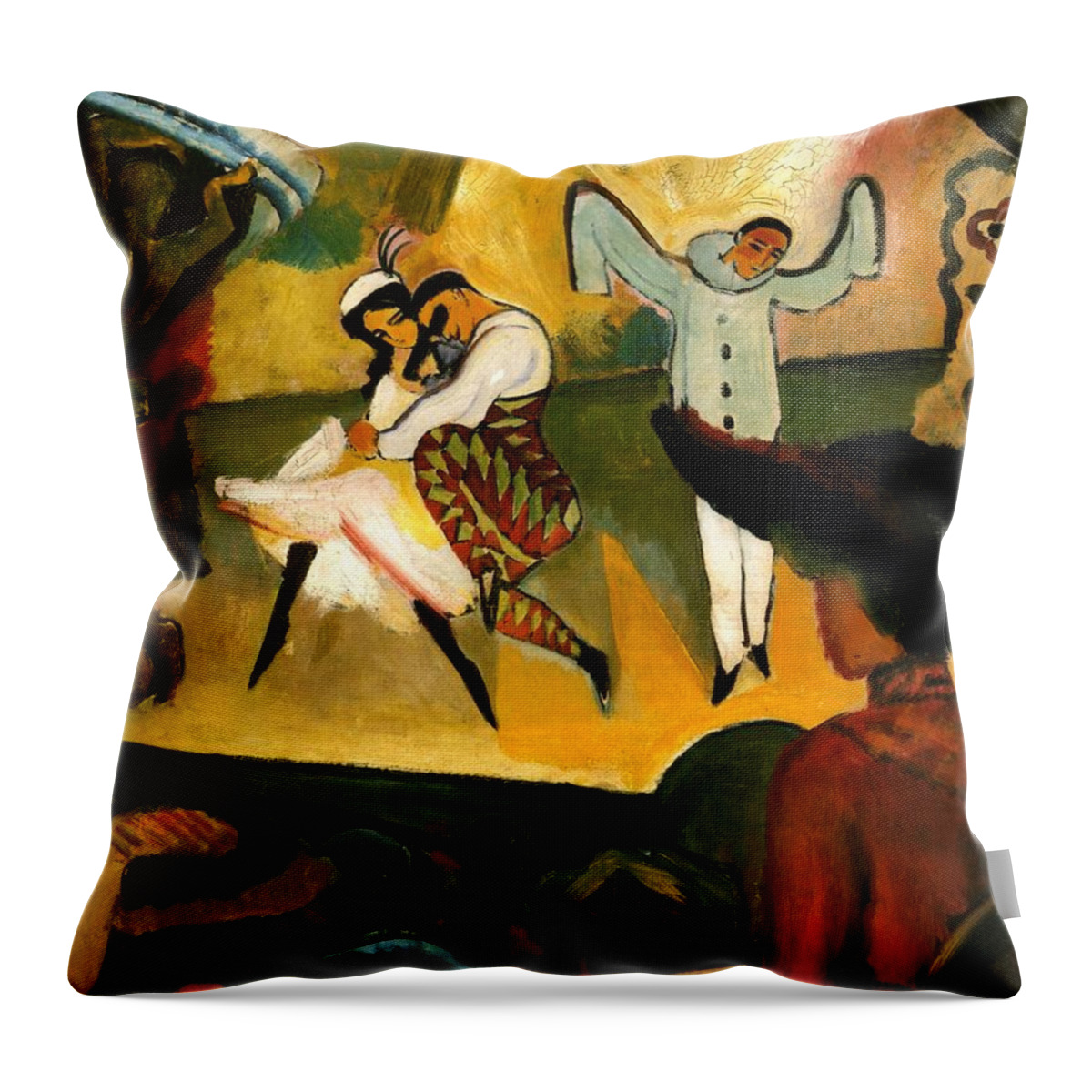 August Macke Throw Pillow featuring the painting Russian Ballet by August Macke