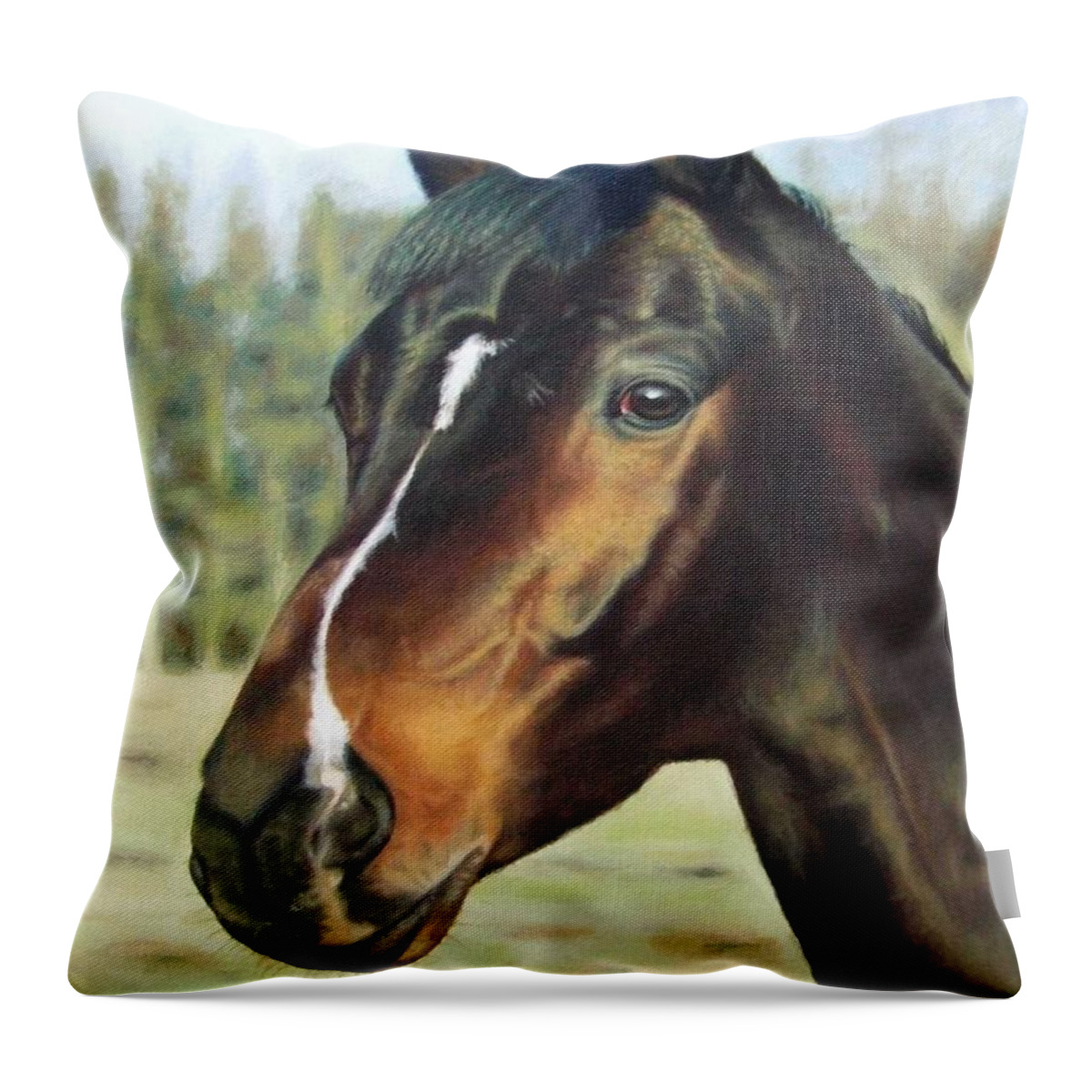 Horse Throw Pillow featuring the painting Russian Horse by Nicole Zeug