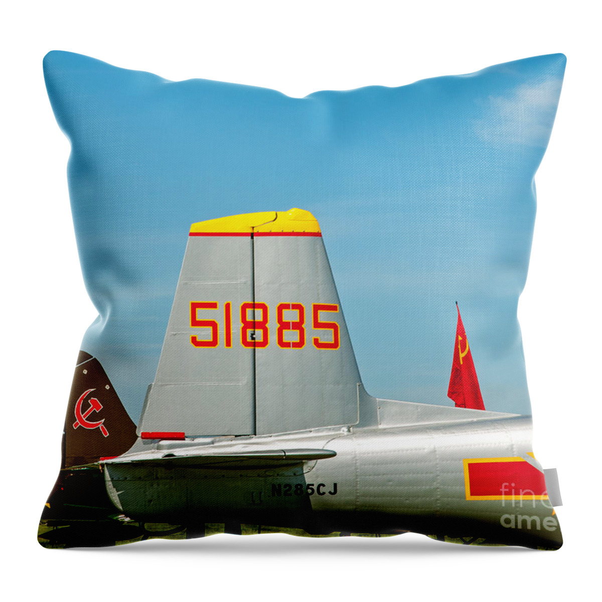 Airplanes Throw Pillow featuring the photograph Russian Roundup by Stephen Whalen