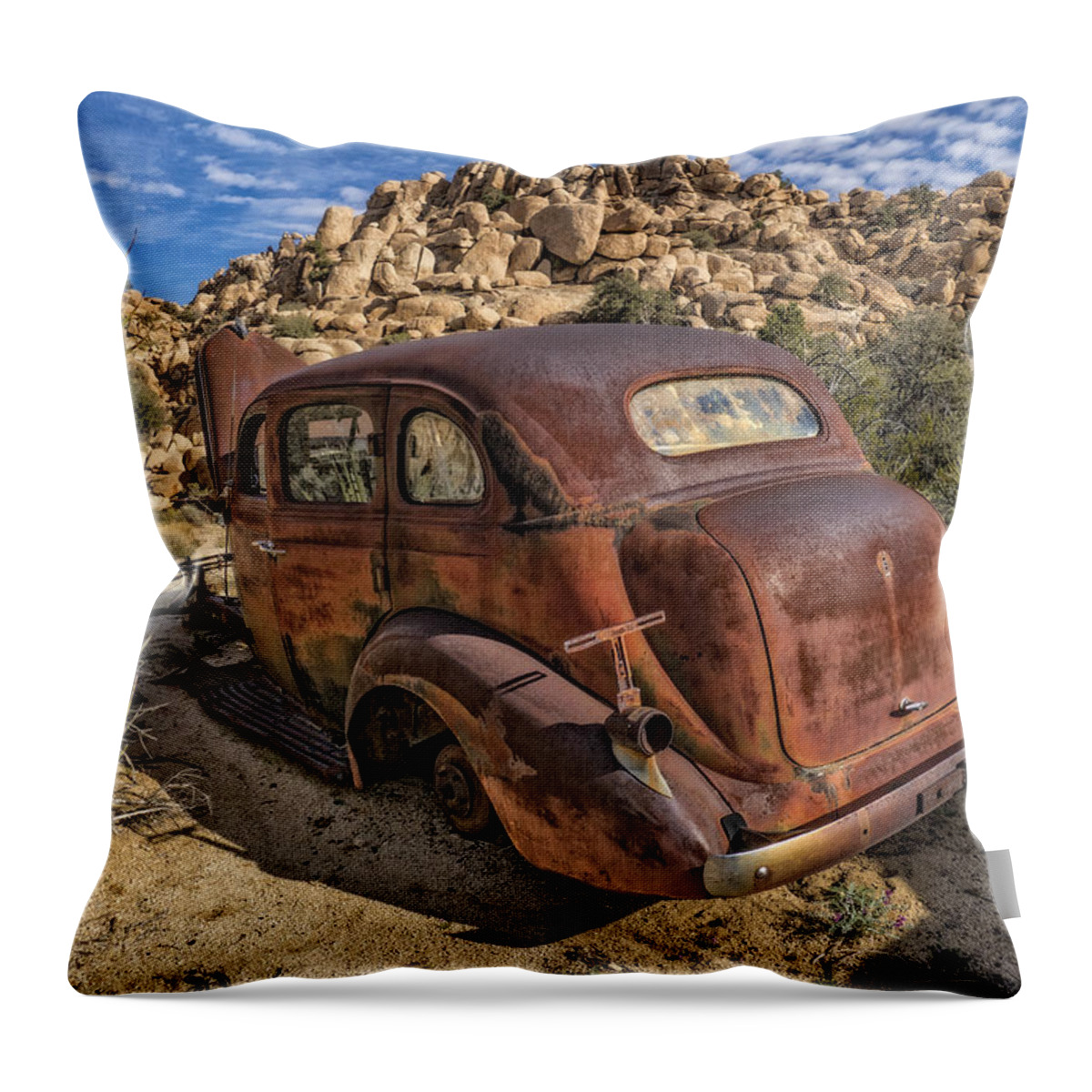 Barker Dam Throw Pillow featuring the digital art Rust Bucket by Sandra Selle Rodriguez