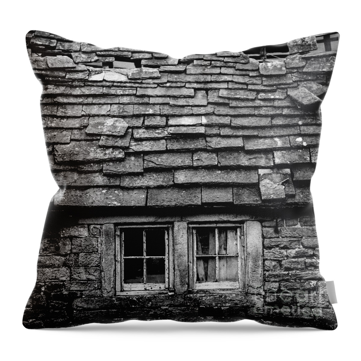 Cottage Throw Pillow featuring the digital art Rustic Cottage by Phil Perkins
