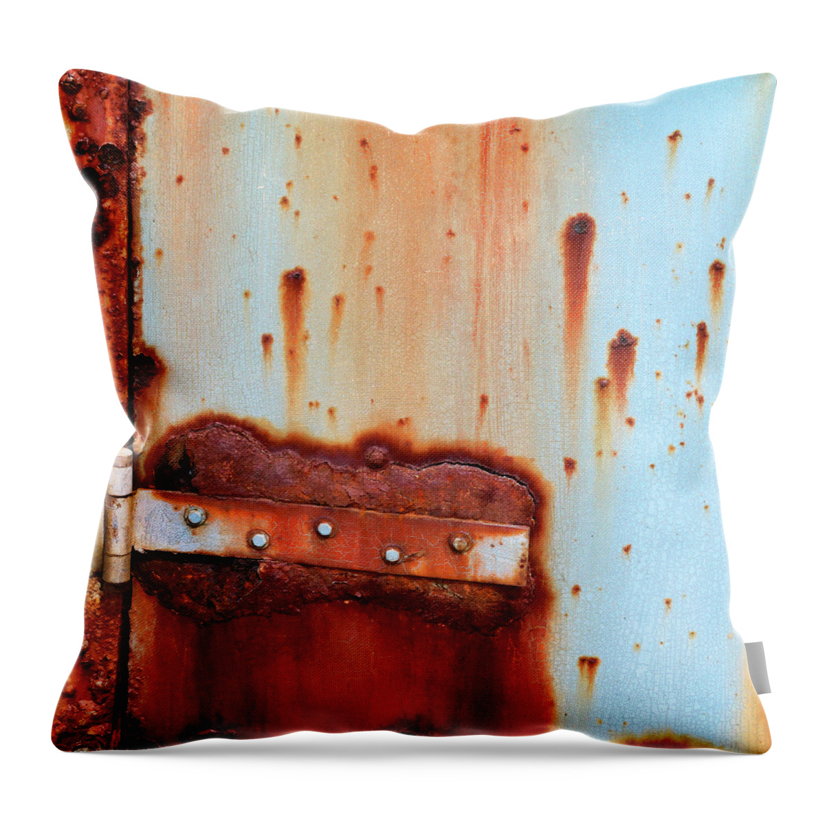 Point Montara Lighthouse Throw Pillow featuring the photograph Rusty Outbuilding by Art Block Collections