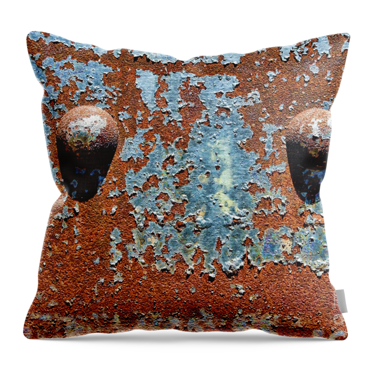 Rivet Throw Pillow featuring the photograph Rusty Rivets by Olivier Le Queinec