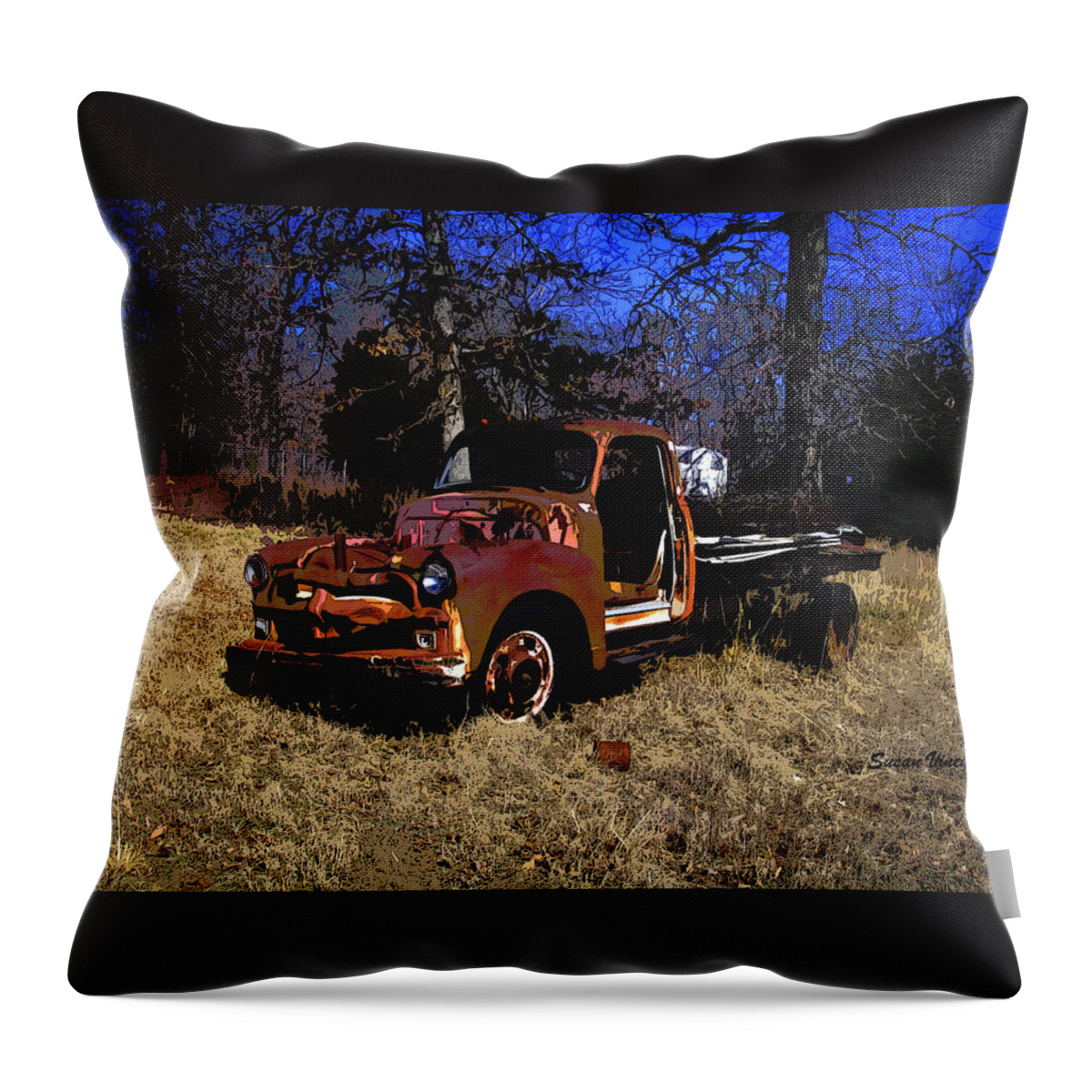 Truck Throw Pillow featuring the photograph Rusty Truck by Susan Vineyard