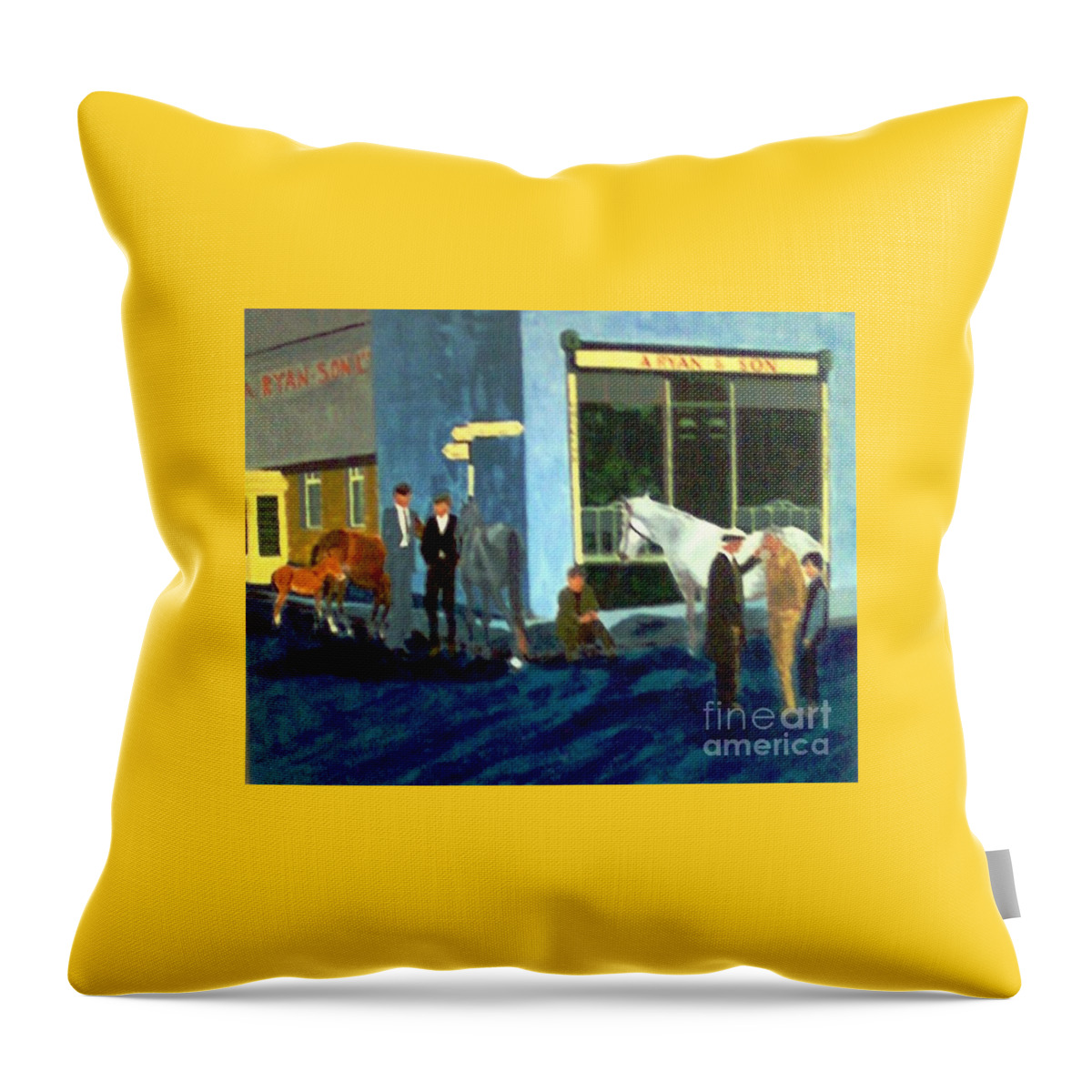 Ireland Throw Pillow featuring the painting Ryans in Ireland by Karen Francis