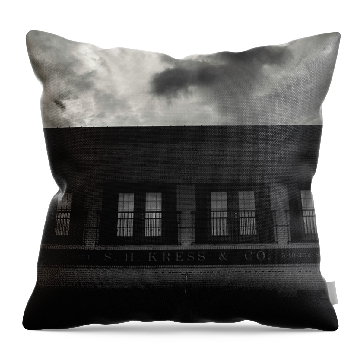 Longview Throw Pillow featuring the photograph S. H. Kress and Co. Building Longview Texas by Eugene Campbell