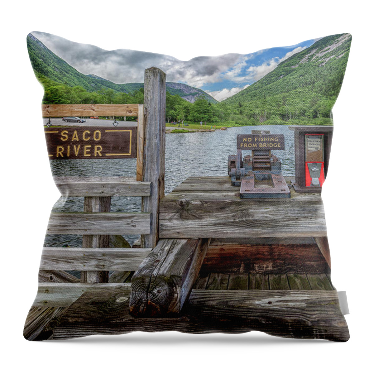 Saco River At Willey Pond Throw Pillow featuring the photograph Saco River at Willey Pond by Brian MacLean