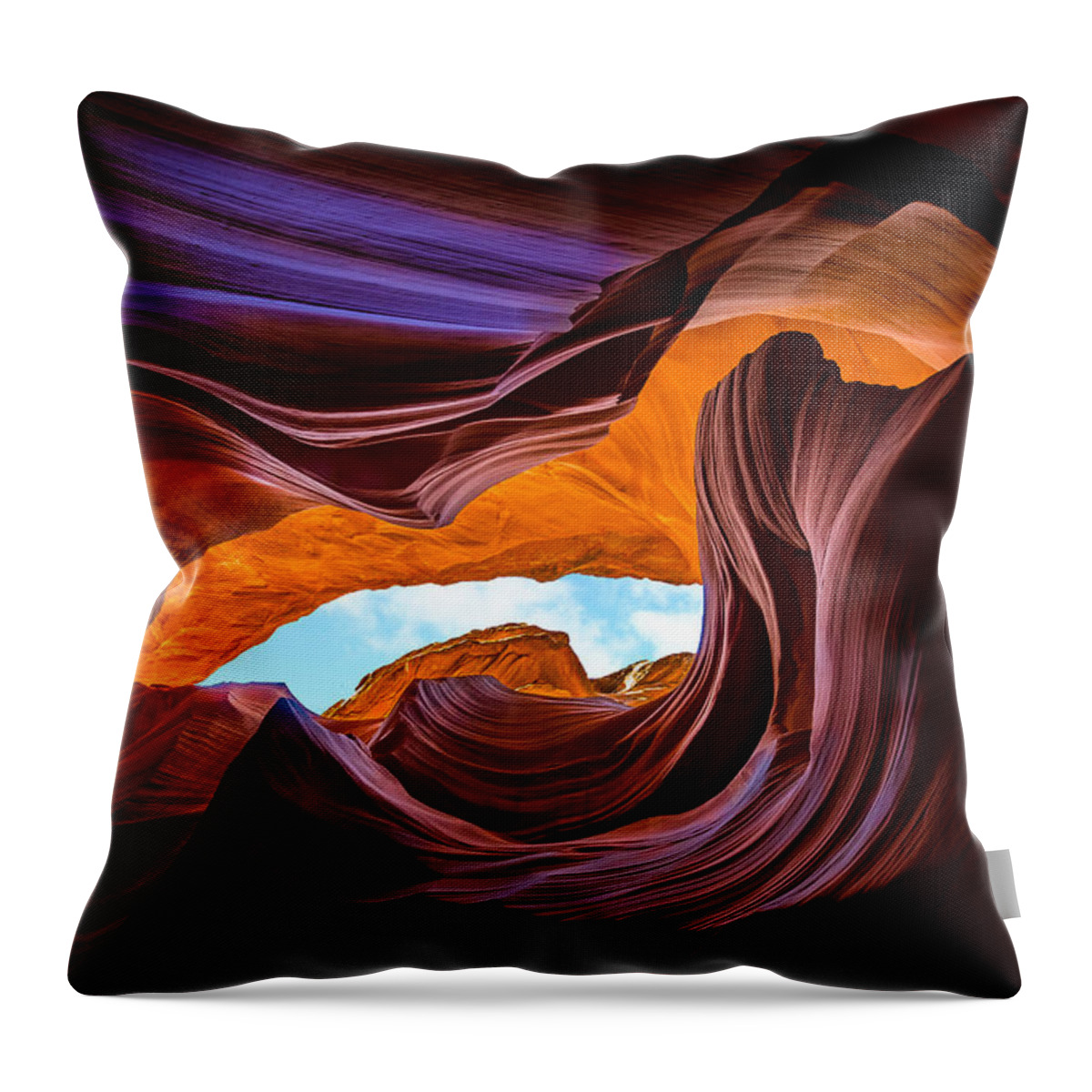 Antelope Canyon Throw Pillow featuring the photograph Sacred Colors by Ryan Smith