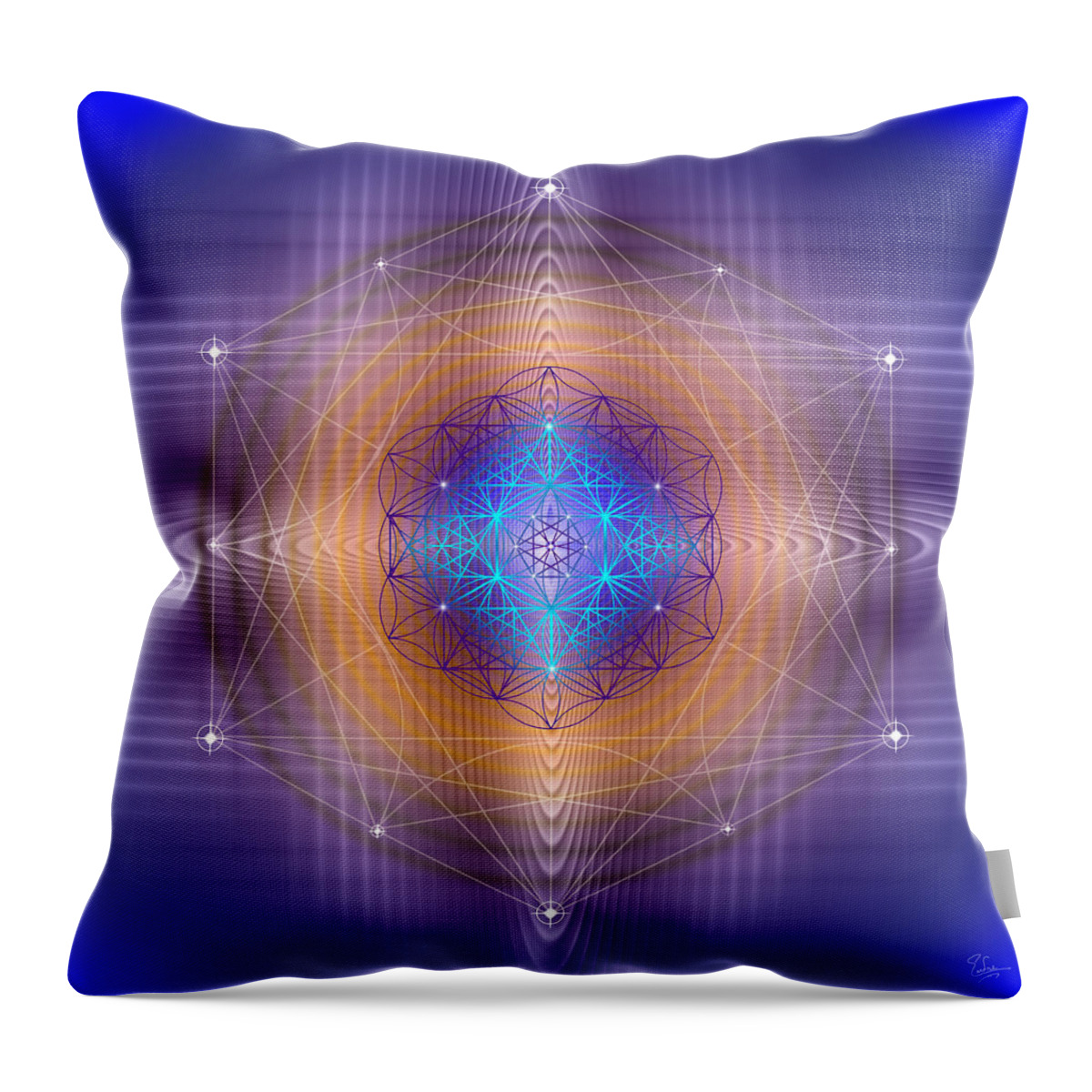Endre Throw Pillow featuring the digital art Sacred Geometry 447 by Endre Balogh