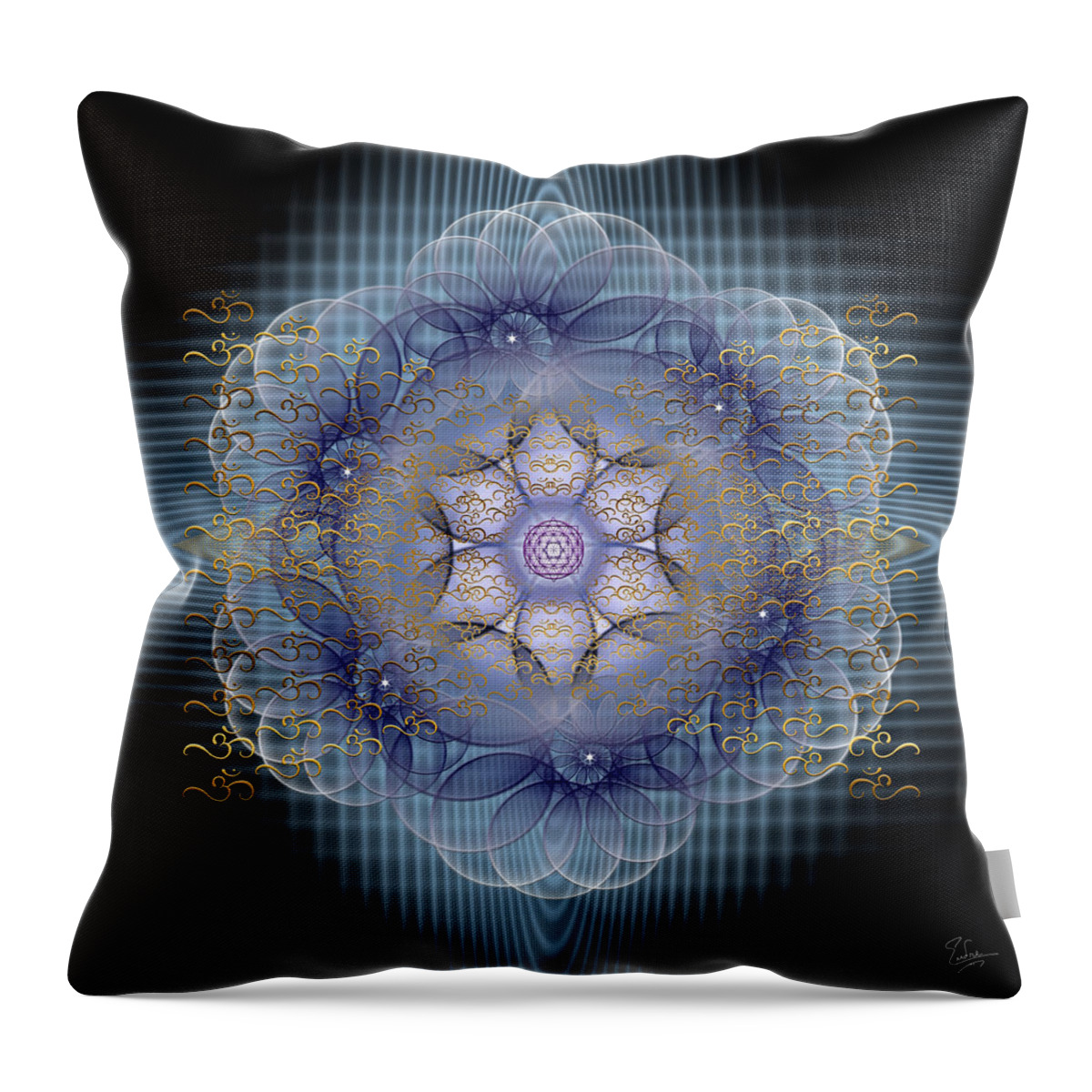 Endre Throw Pillow featuring the digital art Sacred Geometry 532 by Endre Balogh