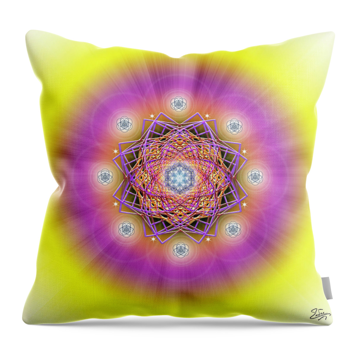 Endre Throw Pillow featuring the digital art Sacred Geometry 643 by Endre Balogh