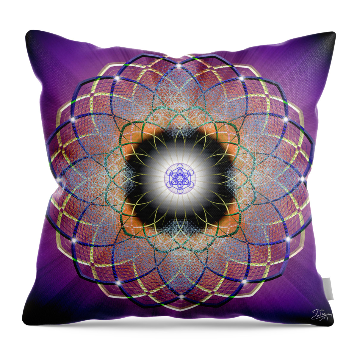 Endre Throw Pillow featuring the photograph Sacred Geometry 668 by Endre Balogh