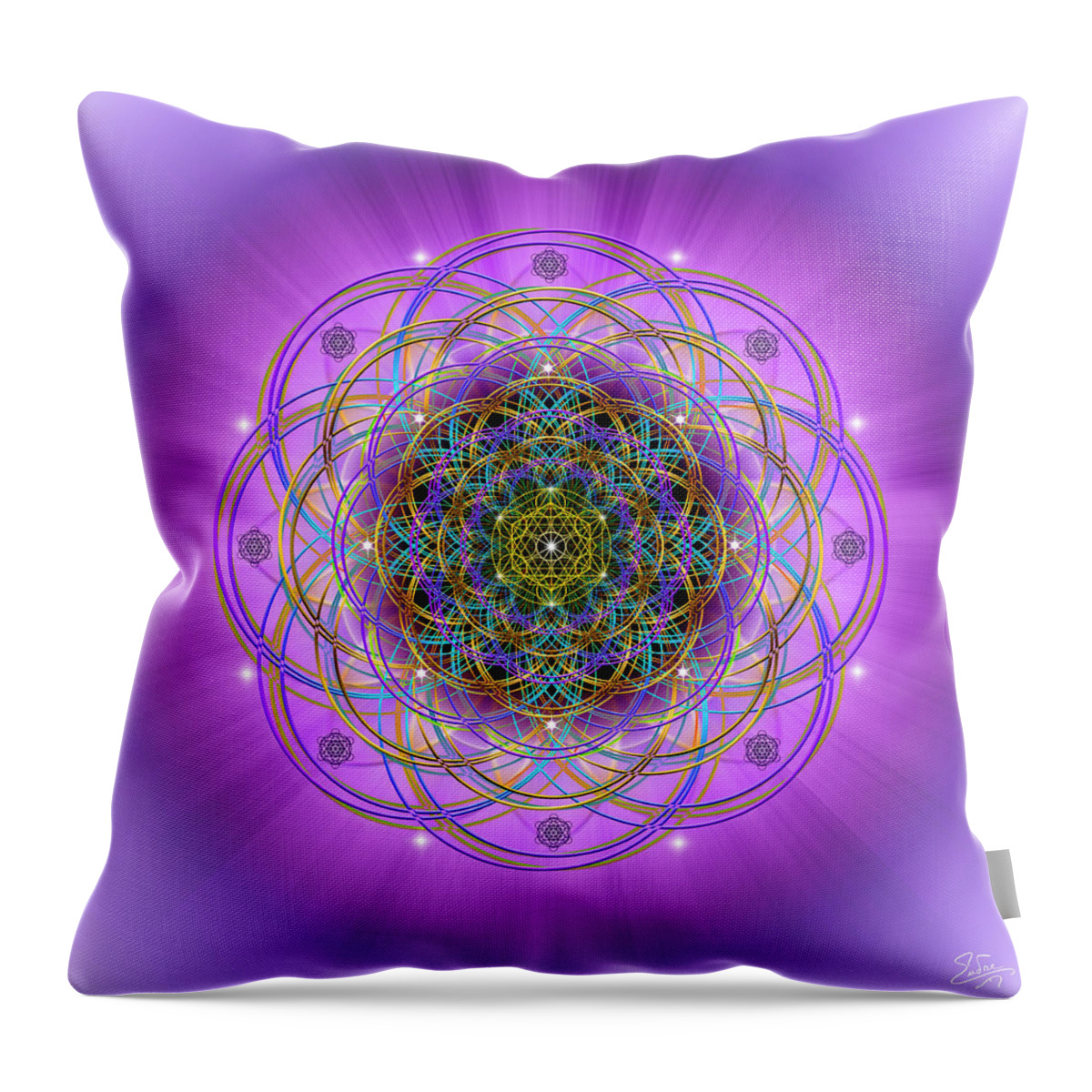 Endre Throw Pillow featuring the digital art Sacred Geometry 715 by Endre Balogh