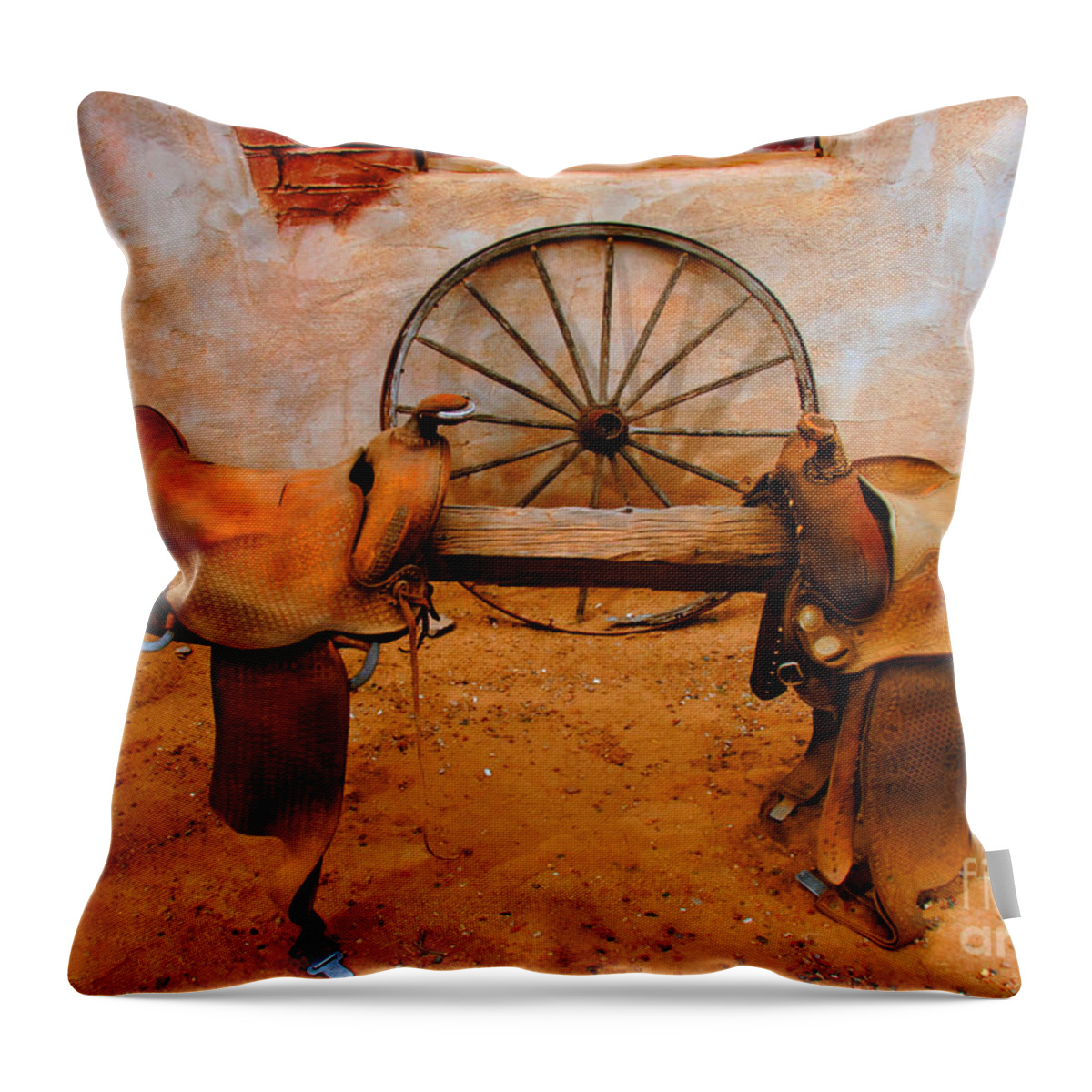 Canyon Creek Ranch Throw Pillow featuring the photograph Saddle Town by Tap On Photo