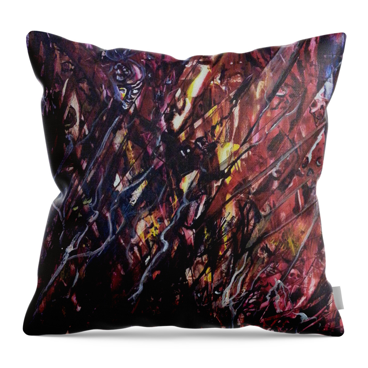 Sadistic Vision By Reed Novotny Throw Pillow featuring the painting Sadistic Vision by Reed Novotny