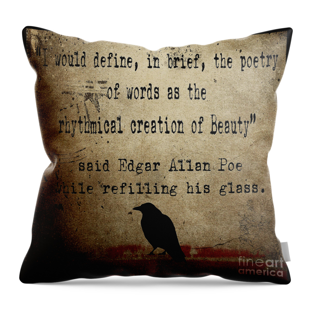 Edgar Allan Poe Throw Pillow featuring the painting Said Edgar Allan Poe by Cinema Photography