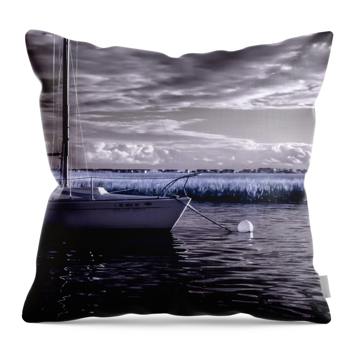 Boat Throw Pillow featuring the photograph Sailboat 04 by Hayden Hammond